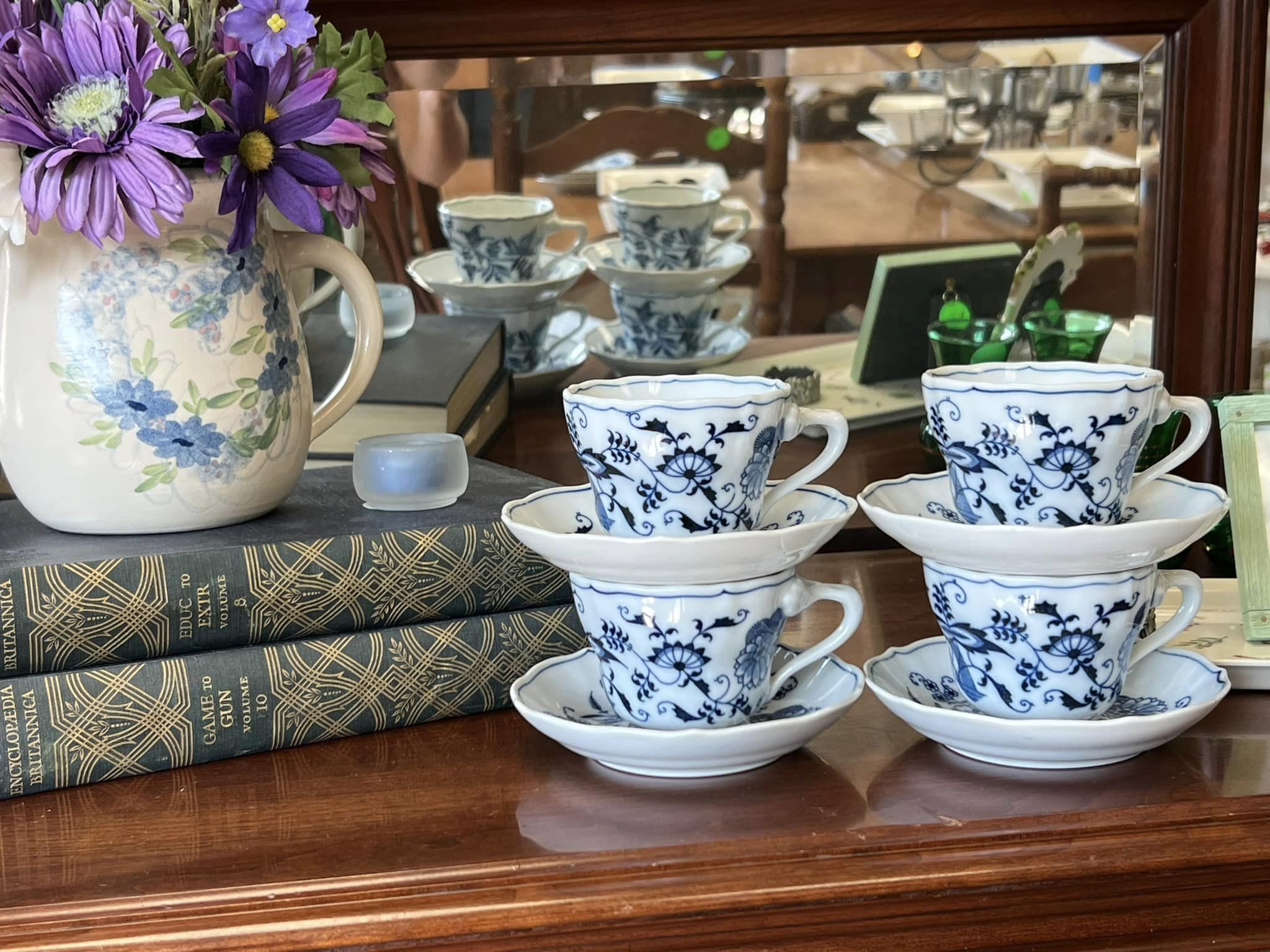cups on a table